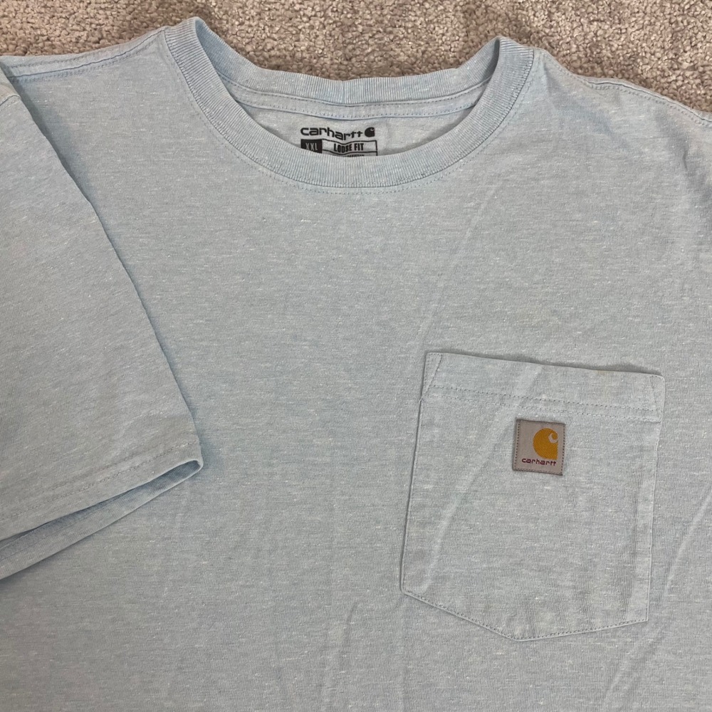 Carhartt K87-W Women XXL Light Blue Loose Fit Short Sleeve Pocket T-Shirt
